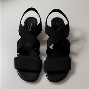 Comfort Plus by Predictions Women's Black Strappy Sandals